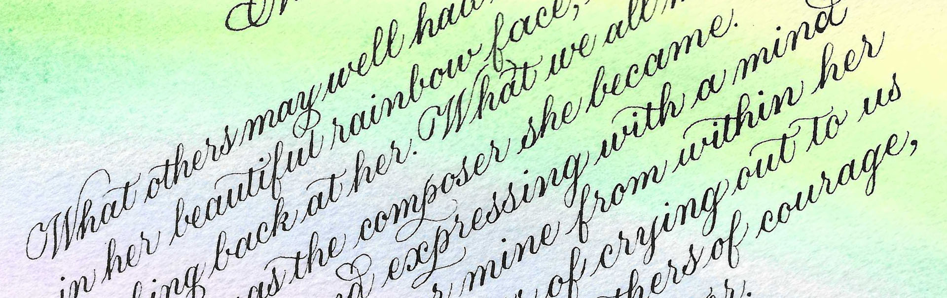 Poem written in handwritten black calligraphy on watercolor background